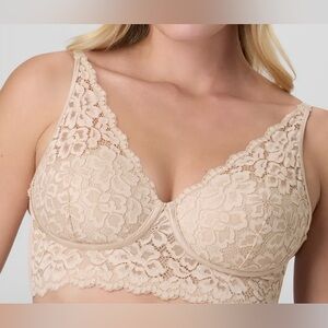 Maidenform lightly lined convertible, lace bralette 34A